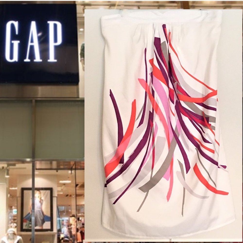GAP Graphic White Pull-On Skirt